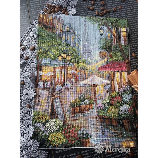 Merejka Rainy Paris Counted Cross Stitch Kit